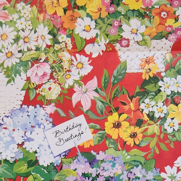 Lot of 1980s Wrapping Paper Care Bears Floral Happy Birthday Umbrella Kitsch - Picture 8 of 8